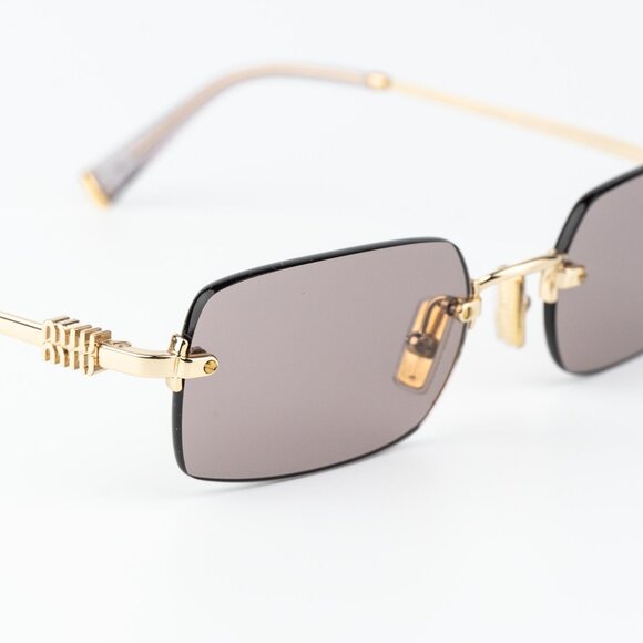 Miu Miu Women Sunglasses Gold Purple Brown Rectangle MUB50S 5AK20I NEW AUTHENTIC main image 7